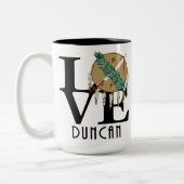 LOVE Duncan Oklahoma 15oz Tweekleurige Koffiemok (Links)