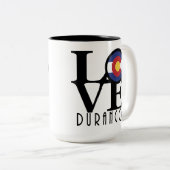 LOVE Durango Colorado 15oz Tweekleurige Koffiemok (Voorkant rechts)