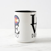 LOVE Durango Colorado 15oz Tweekleurige Koffiemok (Center)