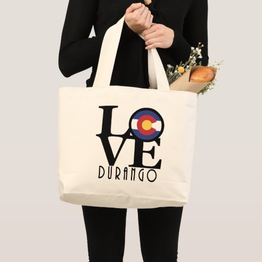 LOVE Durango Texas Grote Tote Bag (Voorkant (product))