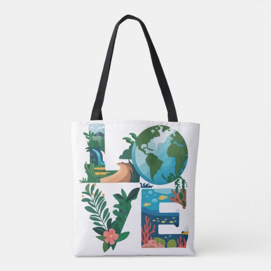 Love Earth Day Canvas tas (Achterkant)