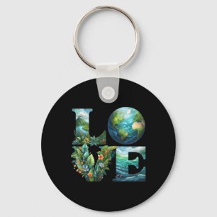 Love Earth Day Planet Natuur 2025 Environmental EC Sleutelhanger