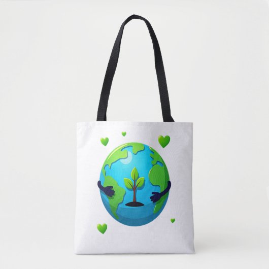 Love Earth Eco Canvas tas Herbruikbare Natuur Love (Voorkant)