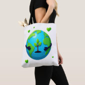 Love Earth Eco Canvas tas Herbruikbare Natuur Love (Dichtbij)