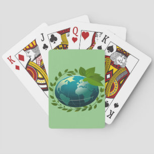 Love Earth   Eco-Wereldbol   groene planeet Pokerkaarten