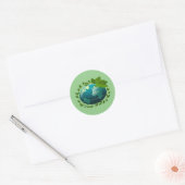 Love Earth | Eco-Wereldbol | groene planeet Ronde Sticker (Envelop)