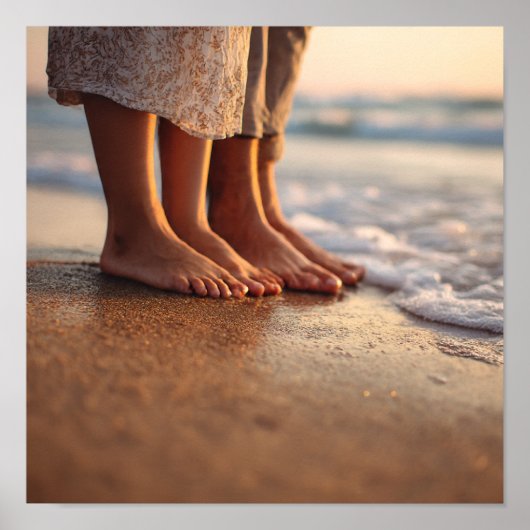 Love & Earth: Interracial Couple's Beach Grounding Poster (Voorkant)