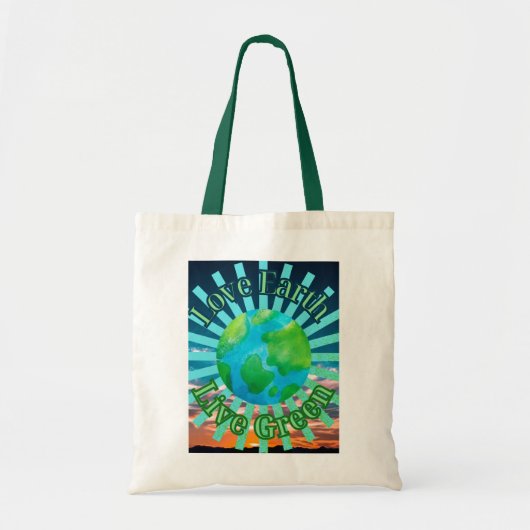 Love Earth Live Green Canvas tas - Green Earth Day (Voorkant)