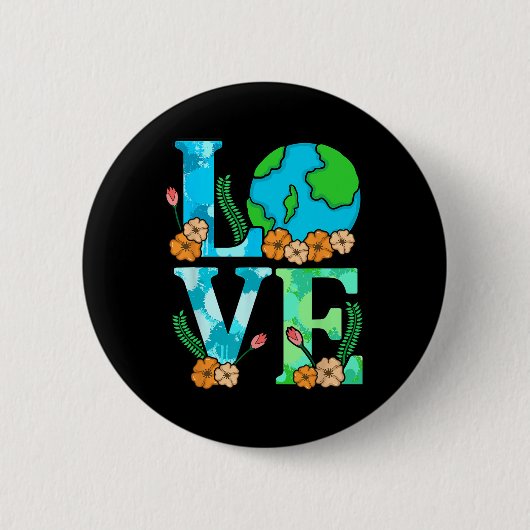 Love Earth Planet Save Earth's Day Graphic Ronde Button 5,7 Cm (Voorkant)