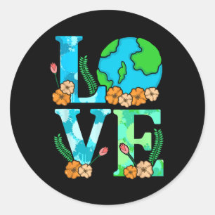 Love Earth Planet Save Earth's Day Graphic Ronde Sticker