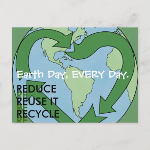 Love Earth - Reduceer hergebruik Recyclen Briefkaa Briefkaart