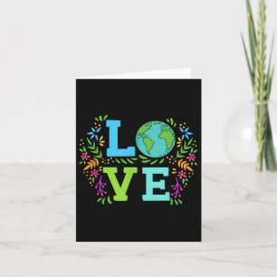 Love Earth Save the Planet Floral Earth Da Kaart