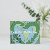 Love Earth - Verminder het hergebruik van Recyclen Briefkaart (Staand voorkant)