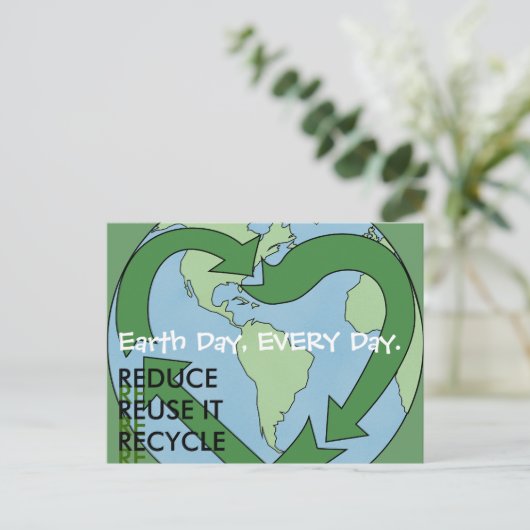 Love Earth - Verminder het hergebruik van Recyclen Briefkaart (Staand voorkant)