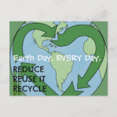 Love Earth - Verminder het hergebruik van Recyclen Briefkaart (Voorkant)