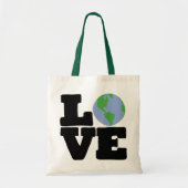 Love Earth (zwarte tekst) Tote Bag (Voorkant)