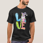 Love Easter 2e Grade Gnomes Teacher Bunny Happy E T-shirt (Voorkant)