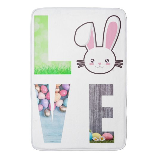 Love Easter - Easter Bunny - Easter Egg Badmat (Voorkant Verticaal)