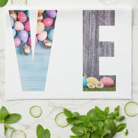 Love Easter - Easter Bunny - Easter Egg Theedoek (Gevouwen)