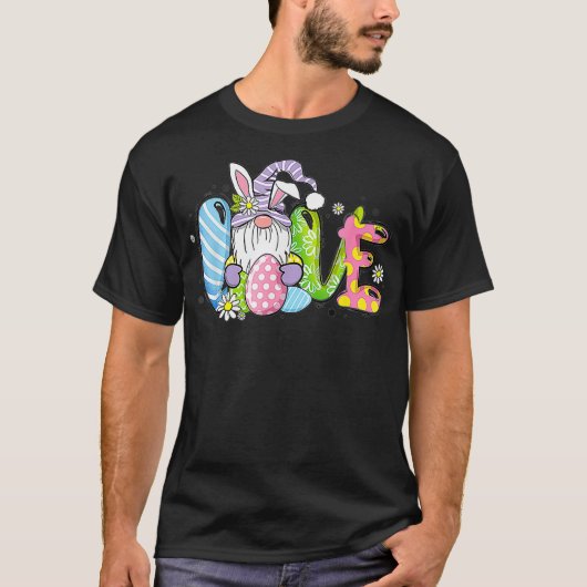 Love Easter with Gnomie Funny Gnome Easter Squad F T-shirt (Voorkant)