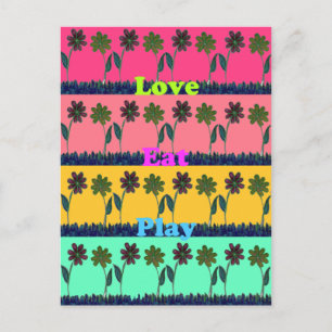 Love Eat Play Art Print Briefkaart