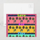 Love Eat Play Art Print Briefkaart (Voorkant / Achterkant)