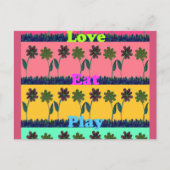 Love Eat Play Art Print Briefkaart (Voorkant)