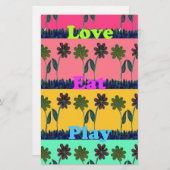 Love Eat Play Art Print Briefpapier (Voorkant / Achterkant)