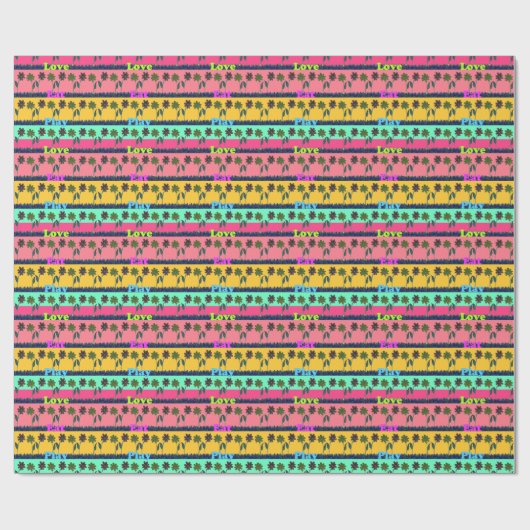 Love Eat Play Art Print Cadeaupapier (Vlak)