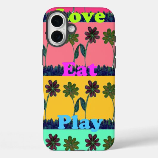 Love Eat Play Art Print Case-Mate iPhone Case (Achterkant)