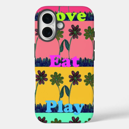 Love Eat Play Art Print Case-Mate iPhone Case (Achterkant)