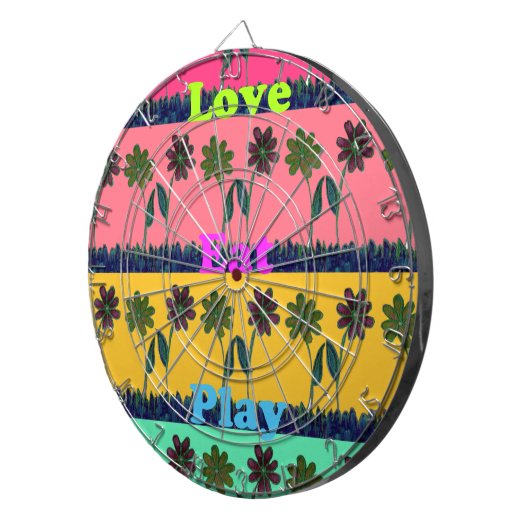 Love Eat Play Art Print Dartbord (Voorkant Rechts)
