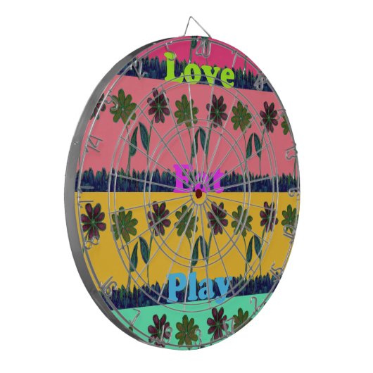 Love Eat Play Art Print Dartbord (Voorkant Links)