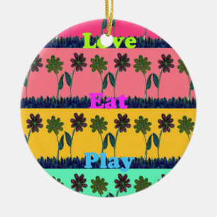 Love Eat Play Art Print Keramisch Ornament