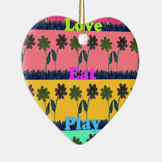 Love Eat Play Art Print Keramisch Ornament (Rechts)
