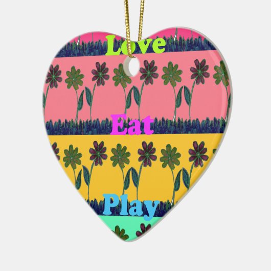 Love Eat Play Art Print Keramisch Ornament (Links)