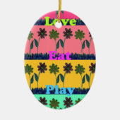 Love Eat Play Art Print Keramisch Ornament (Voorkant)