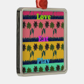 Love Eat Play Art Print Metalen Ornament (Rechts)