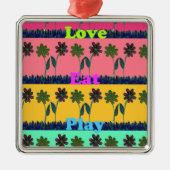 Love Eat Play Art Print Metalen Ornament (Voorkant)