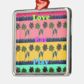 Love Eat Play Art Print Metalen Ornament (Links)