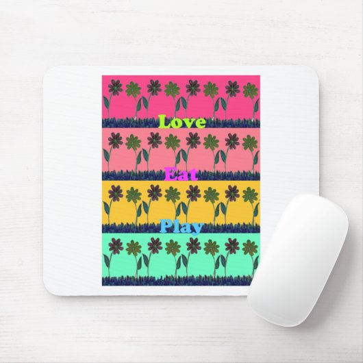 Love Eat Play Art Print Muismat (Met muis)