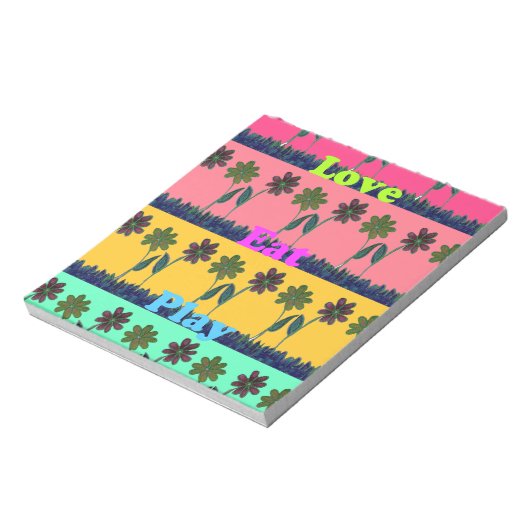 Love Eat Play Art Print Notitieblok (Linkerzijde)