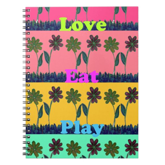 Love Eat Play Art Print Notitieboek (Voorkant)