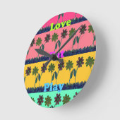 Love Eat Play Art Print Ronde Klok (Hoek)