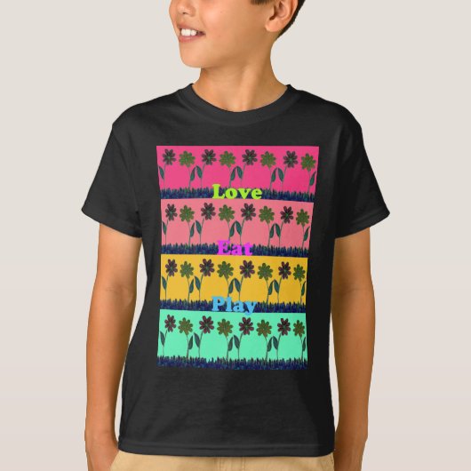 Love Eat Play Art Print T-shirt (Voorkant)
