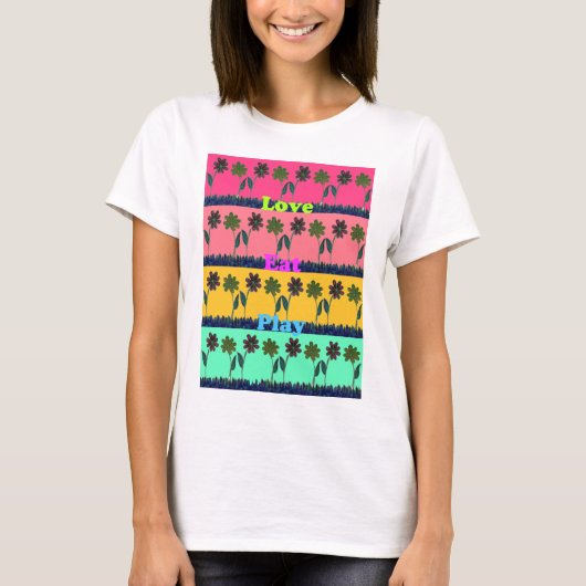 Love Eat Play Art Print T-shirt (Voorkant)