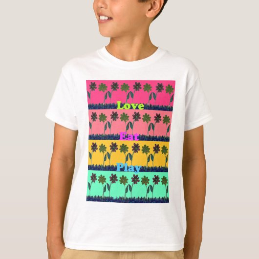 Love Eat Play Art Print T-shirt (Voorkant)