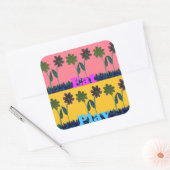 Love Eat Play Art Print Vierkante Sticker (Envelop)