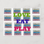 Love Eat Play Hakuna Matata Kunstdruk Briefkaart (Voorkant)