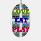 Love Eat Play Hakuna Matata Kunstdruk Keramisch Ornament (Rechts)